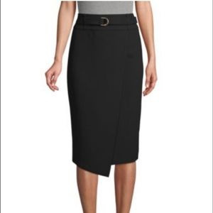 DKNY Black Wrap Skirt With Removable Belt